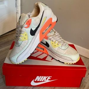Woman’s Air Max 90 ‘Summit White Barely Green Bright Mango’